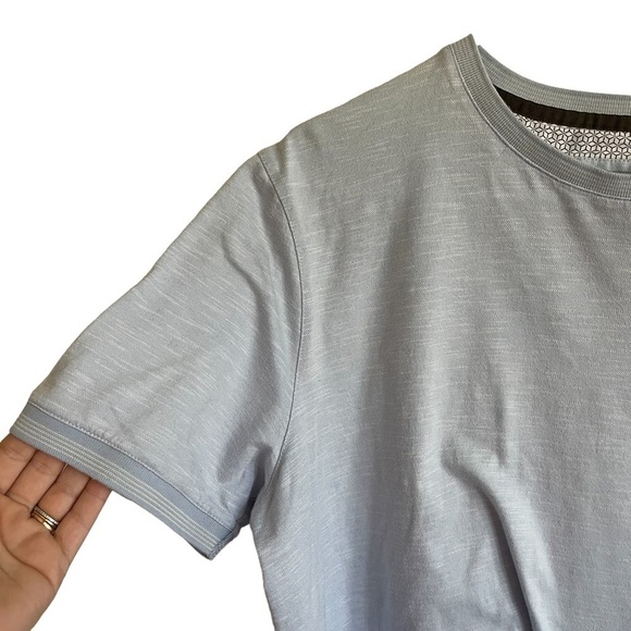 Ted Baker London Light Blue Patch Pocket Crewneck Tee, Size 5 (XL) - Picture 3 of 8